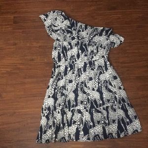 Giraffe print one shoulder dress!!!